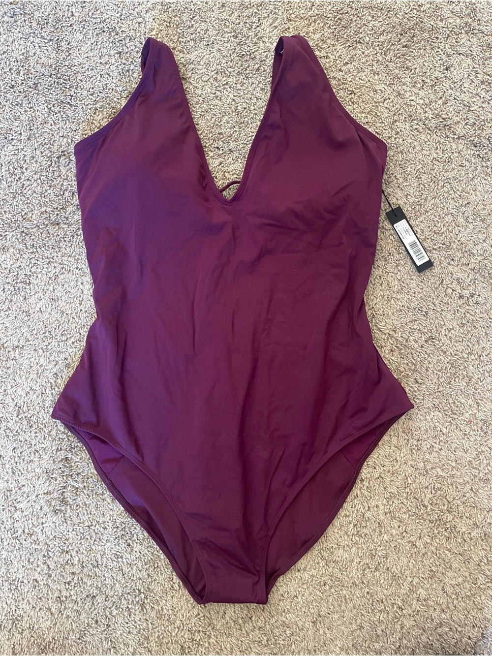 TA3 Plungey One-Piece Swimsuit Aubergine 4X Regular/Long Shaping NWT